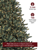 Balsam Hill | 6.5ft Prelit String Lights Clear LED Classic Blue Spruce Artificial Christmas Tree | PVC Needle Foliage | Easy Storage with Storage Bag | Suitable for Indoor Holiday Display Balsam Hill