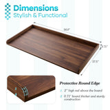 Kaboon Washer Dryer Countertop, Melamine Countertop with Edge Rails - 27.5" Depth x 54" Width Laundry Room Organization, Dark Walnut Kaboon