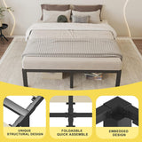 ROIL Heavy Duty 14-Inch King Bed Frame with Wooden Slats and Under-Bed Storage, No Box Spring Needed ROIL