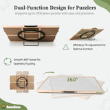 BuilderButler 2000 Pieces 2-in-1 Tilting & Rotating Puzzle Board, 40.16"x28.5"Portable Puzzle Table with 4 Drawers & Cover BuilderButler