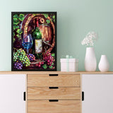 KAYEIUU Grapes Wine Diamond Painting Kits for Adult, Drinking Diamond Painting Art Kit for Adults, for Living Room and Bedroom Home Wall Decoration for Gifts 12x16 inch KAYEIUU