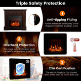 RELAX4LIFE 32-inch Electric Fireplace with Mantel - 1400W Fireplace Insert w/3 Flame Brightness, 6H Timer, Overheat Protection, Remote Control, Wood Surround Firebox with Fireplace Heater (Brown) RELAX4LIFE