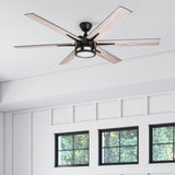 Honeywell Ceiling Fans Kaliza Modern 56 Inch Ceiling Fan with Light, Remote Control Fan, LED Indoor Fan with 6 Blades, Gray Oak and Light Oak Blade Finish Options, Bronze (51036-01) Honeywell Ceiling Fans