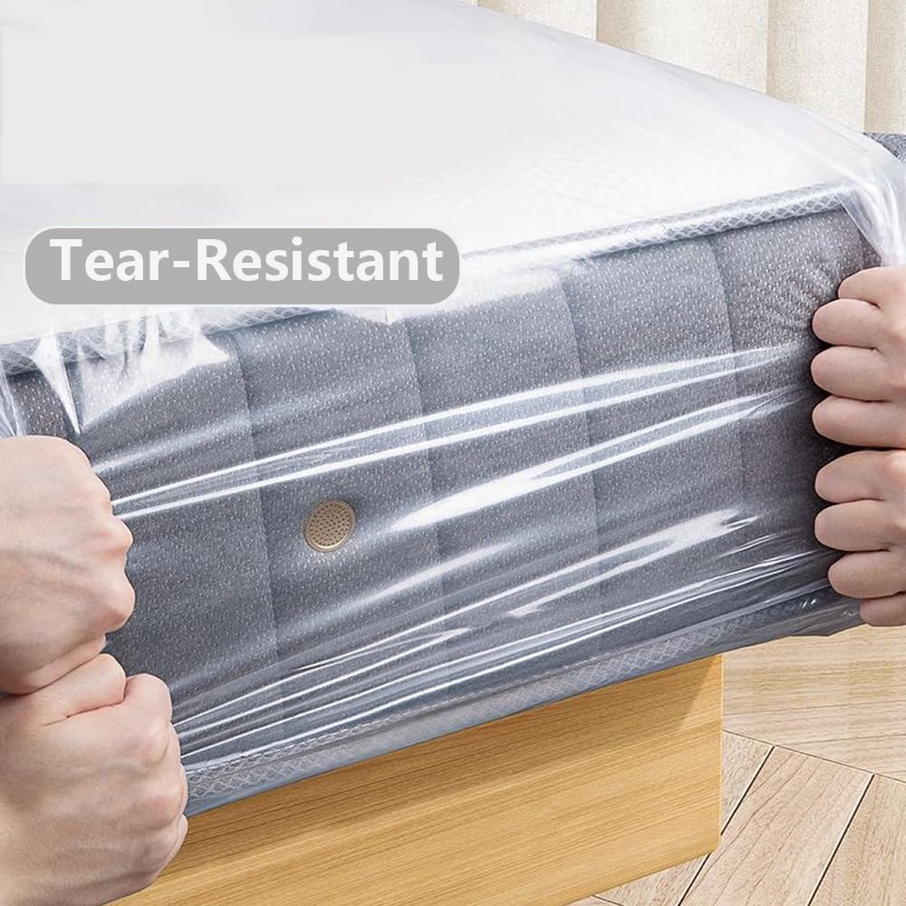 Plastic Mattress Bag for Moving Storage, Mattress Protector Cover ,Mattress Bag for Disposal (Queen) SANEMBER
