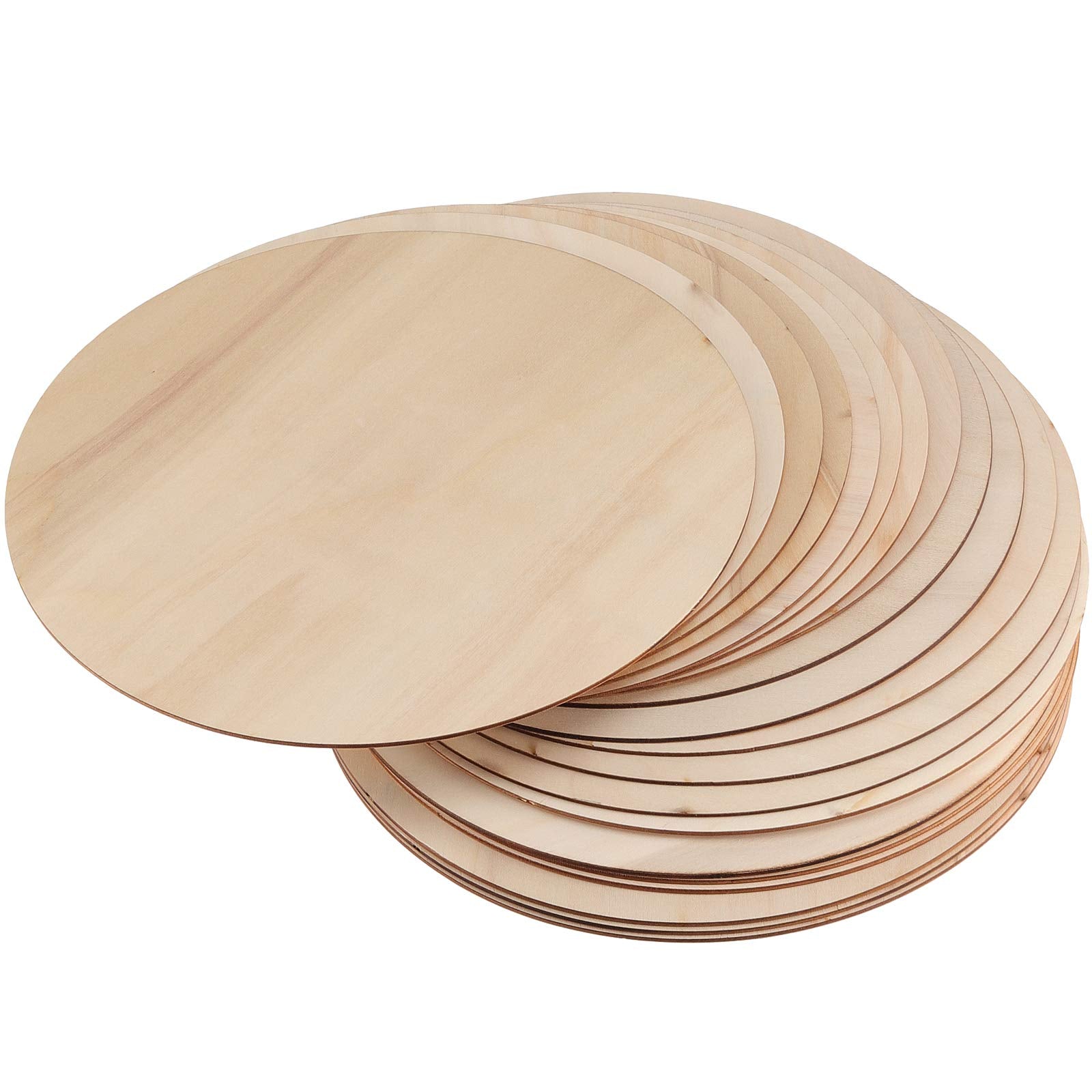 ZEONHAK 20 Pack 12 Inches Wood Circle for Craft, Natural Unfinished Wood Rounds, Round Wood Cutouts for Painting, DIY Craft, Decoration - WoodArtSupply