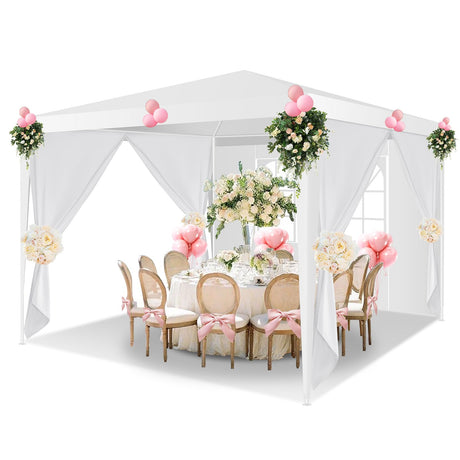 HOTEEL Canopy Tent 10x10, Outdoor Canopy Tent for Parties, Patio Gazebo Shelter with 4 Removable Sidewalls, Waterproof for BBQ, Wedding Events Hoteel