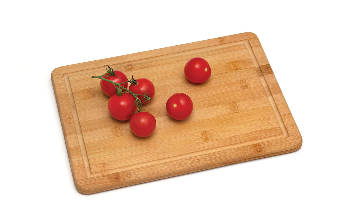 Lipper International Bamboo Wood Kitchen Cutting and Serving Board with Non-Slip Cork Backing, Medium, 13-3/4" x 9-3/4" x 5/8" Lipper International