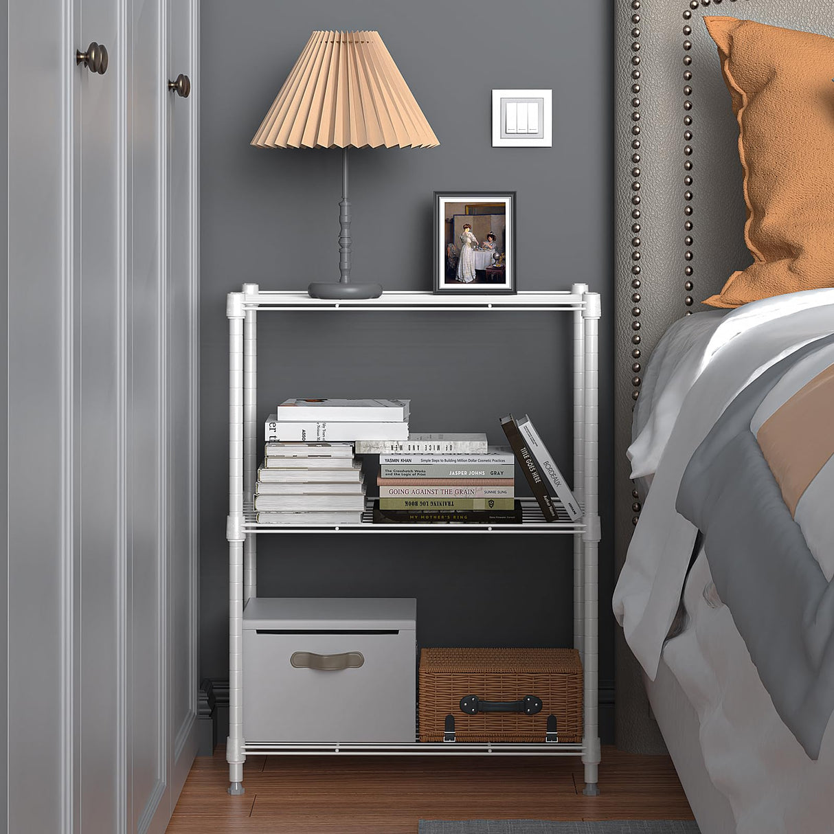 M MZG 450 lbs Wire Storage Shelving 3-Tier Utility Shelving Unit Steel Organizer Wire Rack for Home,Kitchen,Office,White (11.8" D x 17.7" W x 26.3" H) M MZG