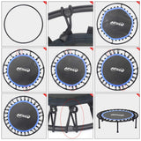 Newan 40'' Silent Fitness Mini Trampoline - Indoor Rebounder for Adults - Best Urban Cardio Jump Fitness Workout Trainer, Covered Bungee Rope System - Max Limit 330 lbs NEWAN