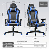 GTRACING Gaming Chair with Speakers Bluetooth Music Video Game Chair Audio Ergonomic Design Heavy Duty Office Computer Desk Chair（Blue） GTRACING