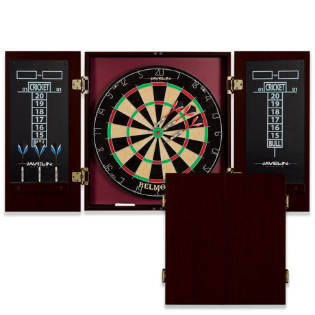 EastPoint Sports Belmont Official Size Dart Board Cabinet Set - Easy-Assembly & Complete with 6 Deluxe Steel Tip Darts and Accessories - Premium Darts Set with Scoreboard for Bar Games & Indoor Games EastPoint Sports