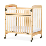 Child Craft Avery SafeAccess Wooden Compact Portable Crib, Features 2 Easy Roll Locking Wheels, Durable Wood Construction, Fits Through Doorways (Natural) Child Craft