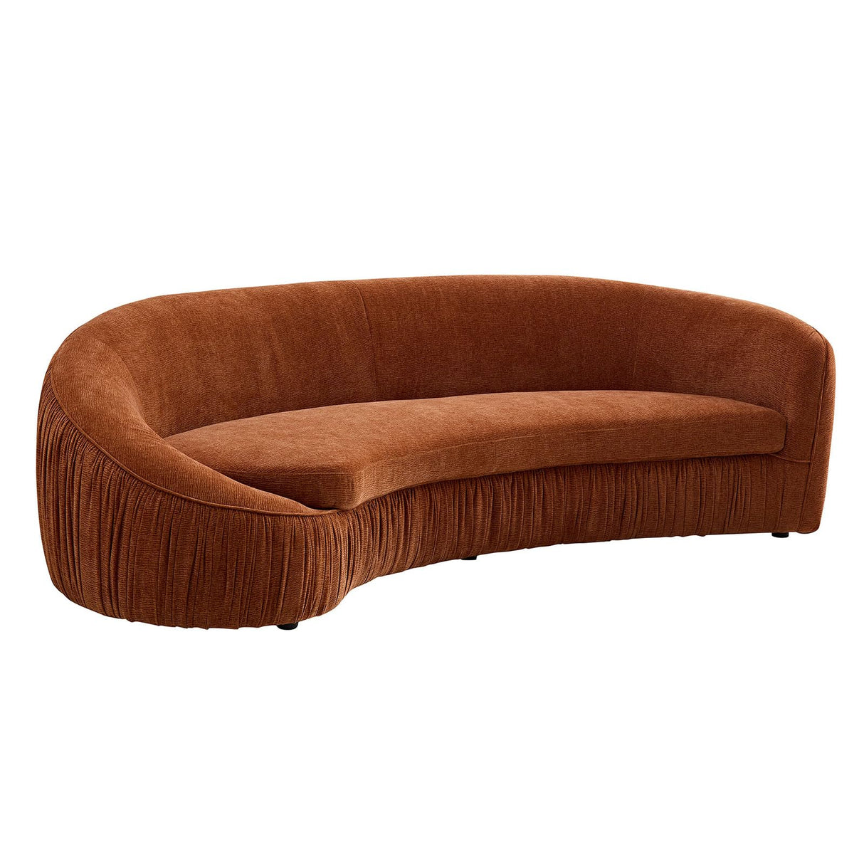 92'' Modern Elegant Curved Sofa, 4 Seater Irregular Curved Sofa Arms Chenille Fabric Deep Seat, Tight Curve Back Velvet Cloud Sofas for Living Room Apartment Office (Orange) mr.waiba