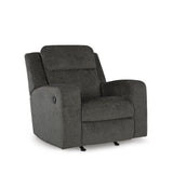 Signature Design by Ashley Kanlow Casual Manual Rocker Recliner with Track Arms, Gray Signature Design by Ashley