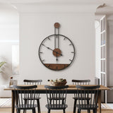 Micasso 24 * 32 in Solid Wood Large Wall Clock, Modern Simple Wall Decor Metal Frame Silent Non Ticking Clock for Living Room Decor, Kitchen, Bedroom. Micasso