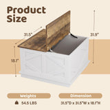 YESHOMY 31.5 inch Farmhouse Coffee Table, Coffee Tables for Living Room, Center Table with Flip-Top Lids, Large Storage Space (White) YESHOMY