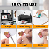 HTVRONT Sublimation Sticker Paper - 50 Pcs Glossy White Waterproof Sublimation Stickers 8.5 * 11in for Decoration HTVRONT