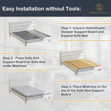 NobleRealm® Foldable Box Spring Queen | Queen Size Bunkie Board & Bed Support Slats | Bed Board for Mattress Support | Easy Setup, Correct Sleeping Posture, Reduce Backache (58.5X 64 Queen Size) Noble Realm