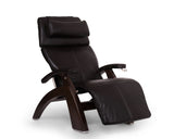 Perfect Chair Human Touch PC-420 Classic Manual Plus Series 2 Dark Walnut Wood Base Zero-Gravity Recliner - Espresso Premium Leather Human Touch