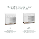 Storkcraft Modern Nursery Changing Table Dresser Combo (White & Vintage Driftwood) – GREENGUARD Gold Certified, Dresser for Nursery, Changing Table with Drawers, Removable Changing Table Topper Storkcraft