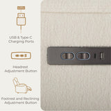 CHITA Swivel Rocker Recliner Chair, Power Nursery Glider Recliner, Nursery Rocking Chair with Adjustable Power Headrest, FSC Certified, Solid Wood Base, Cream CHITA