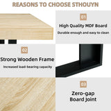 STHOUYN 63”-79” Extendable Dining Room Table for 6 8 10, Modern Farmhouse Wooden Kitchen Expanding Table, Long Large Expandable Dining Room Conference Table (Rustic Oak) STHOUYN