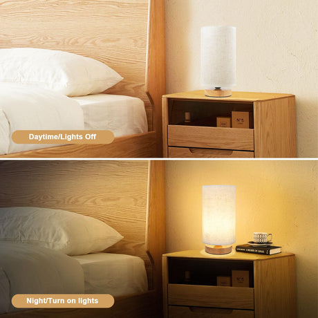 Table Lamp for Bedroom - Small Beside Touch Lamps for Night Stands Home Office - Minimalist Design Warm Light Mini Boho Lamp - Fits in Kids,Living,Nursey Room,College Dorm - Awesome Gift Choice UCHENTON