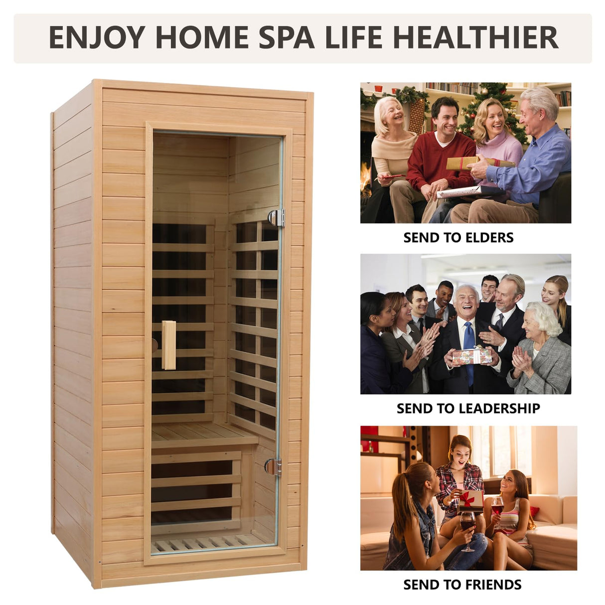 Kanlanth 1 Person Infrared Sauna, Low EMF FAR Infrared Sauna for Home, 1,200watt, Canadian Hemlock, Indoor Saunas with LED Reading Lamp, LCD Display-Control, Bluetooth Audio Kanlanth