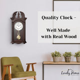 Pendulum Wall Clock Battery Operated - Wooden Hanging Grandfather Wall Clock with Pendulum, 23.5x9 inch - Quiet, Non-Chiming, with Real Wood for Living Room Decor, Office & Home Décor Gift Lovely Home Essentials