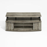 Furinno Jaya Large Entertainment Center Hold up to 55-in TV, Grey Oak/Black Furinno