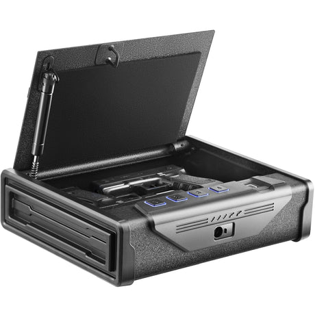 VEVOR Gun Safe for Pistols, Biometric Gun Safe with Three Quick Access Ways of Fingerprints, Passwords and Keys, Handgun Safe for 2 Pistols for Home, Bedside, Nightstand, Car VEVOR