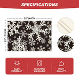 Artoid Mode Black Snowflakes Christmas Placemats for Dining Table, 12 x 18 Inch Seasonal Winter Washable Table Mats Set of 4 Artoid Mode