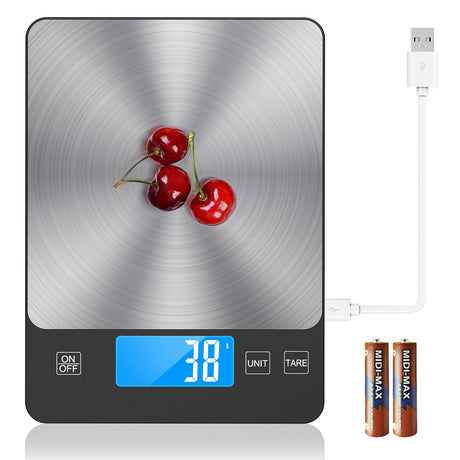 NASA-Grade 33lb Digital Kitchen Scale, Precisely Measures Grams and Ounces for Baking and Cooking,304 Stainless Steel TRUDIN