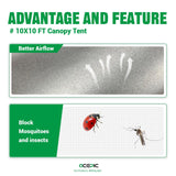 Acepic Gazebo Universal Replacement Mosquito Netting,10' x 10' Outdoor Mesh Netting Screen 4-Panel Sidewall with Zipper for Patio, Canopy, Garden and Backyard,(4PCS Mosquito Net Only,Khaki) Acepic