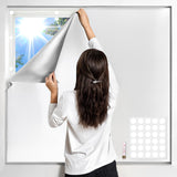 DUOFIRE Blackout Curtains for Bedroom 79" x 57", Portable Window Blackout Blinds No Drill Room Darkening 100% Blackout Shades Temporary Blackout Window Cover for Nursery Travel RV (Silver-Silver) DUOFIRE