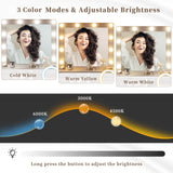 EnHomee Small Vanity Desk with Mirror and Lights, Makeup Vanity Table with 2 Drawers, White Vanity Dressing Table with Charging Staion for Bedroom, Dressing Room EnHomee