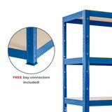 G-Rack Garage Shelving Unit: 180cm x 90cm x 30cm, Single Bay, Blue 5 Tier Unit, 175kg Load Weight Per Tier (875kg Per Rack) for Your Garage, Elsewhere! Shelf Unit, Van Racking G-Rack