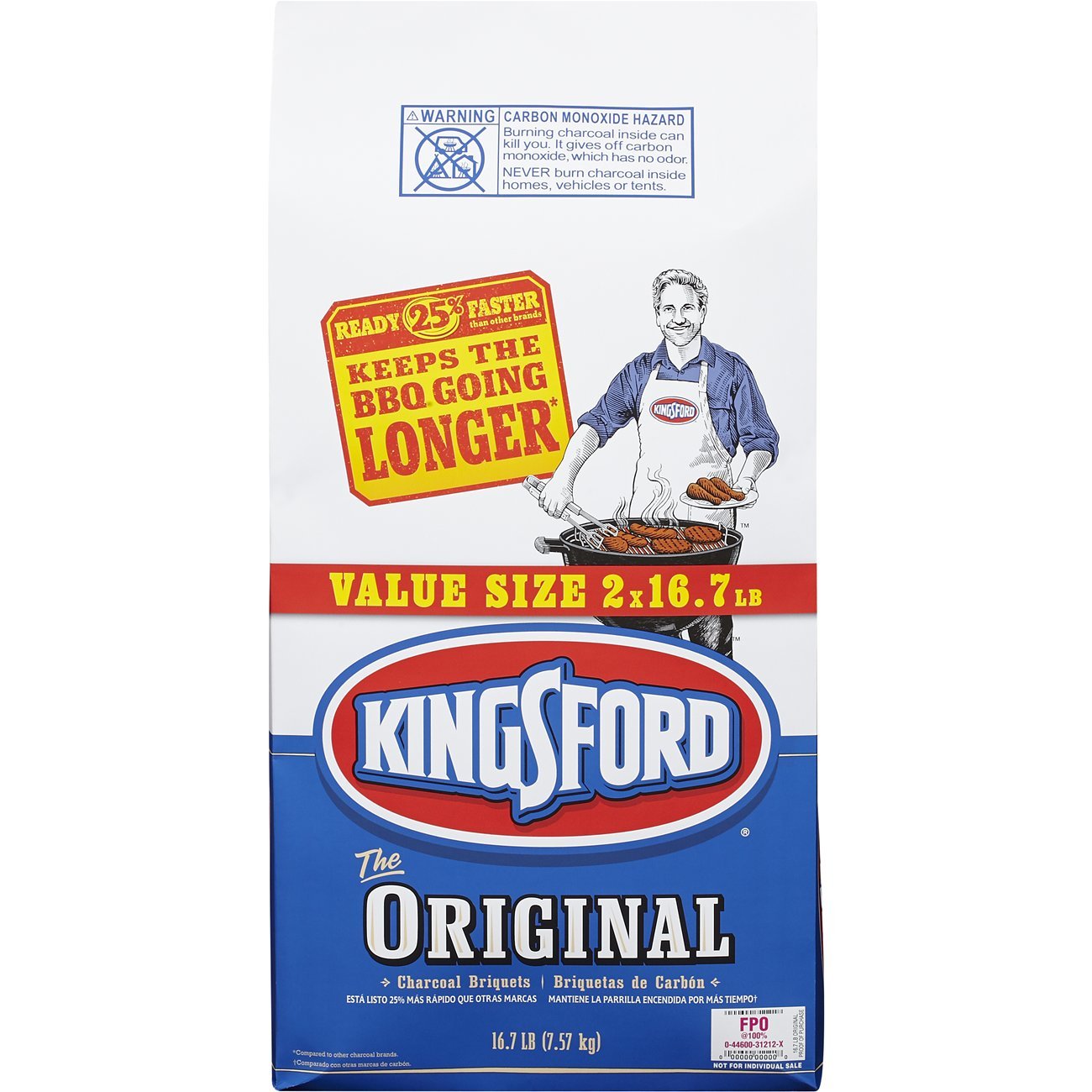 Kingsford Original Charcoal Briquettes, Two 16.7 lb Bags