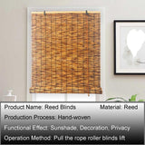 DISPRA Bamboo Roll-Up Outdoor Blind – Natural Sun Shade for Balconies, Patios, and Windows DISPRA