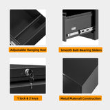 INTERGREAT 2 Drawers File Cabinet with Lock, 18" D Vertical Filing Cabinet for Home Office, Metal Black File Cabinet for Hanging Letter/F4/A4/Legal Folders, Easy Assemble INTERGREAT