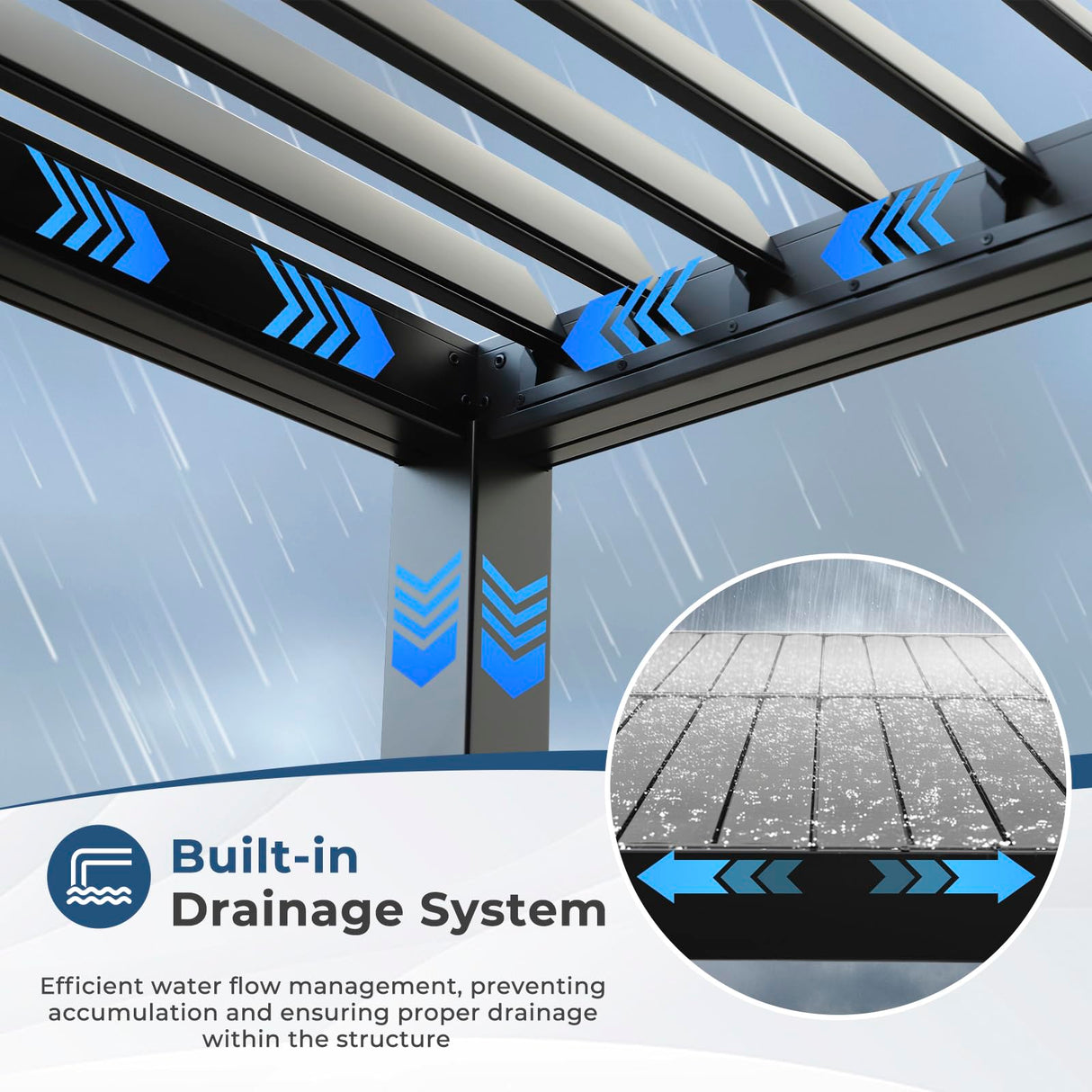 10'×13' Outdoor Louvered Pergola, Aluminum Outdoor Louvered Pergola Patio with Adjustable Roof for Outdoor Deck, Backyard, Garden (10X13FT) GS CHIER