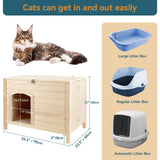 Petsfit Large Cat Litter Box Furniture Hidden,No Tools Required Assembly,Cat Washroom Furniture with Top Opening,Wooden Pet House End Table,Folding Litter Box Enclosure,35.5L x 23.5W x 27H inches Petsfit