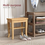 BEKVEM Bamboo Shower Bench, Spa Small Shower Stool for Inside Shower Waterproof, Bathroom Bench Seat with Storage Shelf for Adults Elderly Seniors, Wood Chair for Indoor or Outdoor Use, Natural BEKVEM