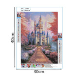 DIY 5D Diamond Art Painting Kit Cartoon Cross Stitch Diamond Art Painting Picture Kit Canvas Diamond Rhinestone Crystal Cross Stitch Embroidery Picture Adult Home Decor Wall Decor -pink castle HexinYigjly