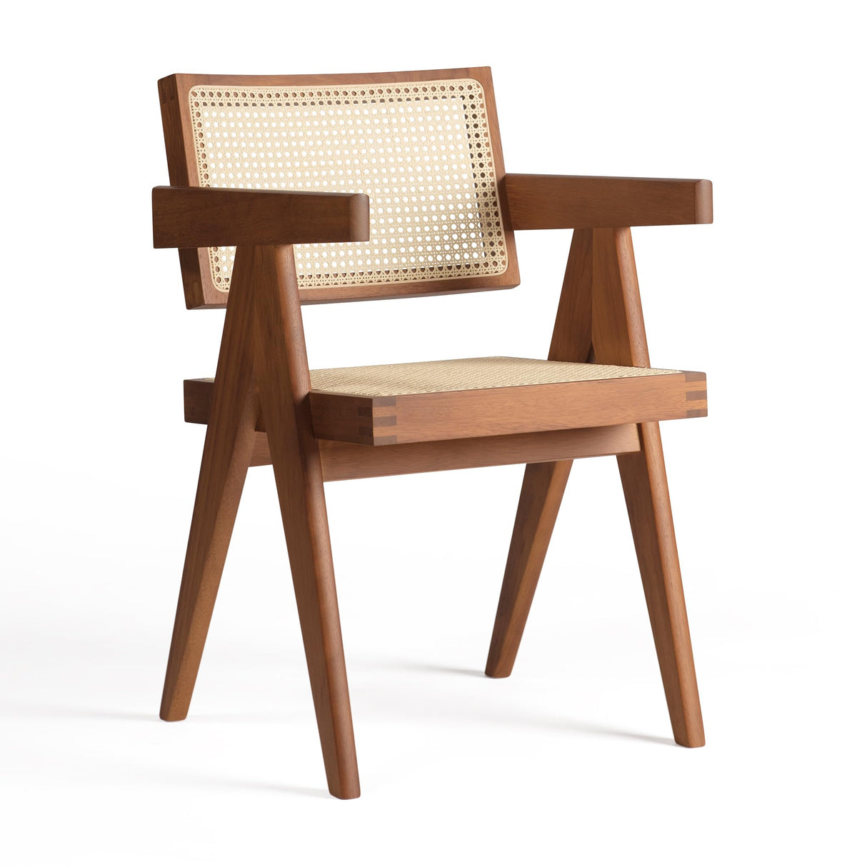 Klarel Chandigarh Armchair Chair, Traditional Teak Klarel