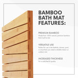 ToiletTree Products Bamboo Deluxe Shower Floor and Bath Mat - Wooden Bath Mat for The Bath, Shower, Pool, and More - Durable, Slip-Resistant Bamboo Shower Mat - 25.3" L x 15.7" W x 1.3" H ToiletTree Products