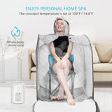 VIVOHOME Portable Personal Steam Sauna Spa with 1.8L 800 Watt Steam Generator, Foldable Chair, Home Sauna Spa Tent for Detox Relaxation, Silver Gray VIVOHOME