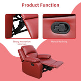 GEBADOL Faux Leather Recliner Chair, Red Leather Armchair, 1-Seater Reclining Chair for Living Room/Bedroom/Office GEBADOL