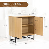 MoomJiee Fluted Storage Cabinet,Wood Sideboard Buffet Cabinet with Adjustable Shelves,Multifunctional Console Table with Storage Credenza Accent Cabinet for Living Room, Dining Room, Hallway MoomJiee