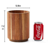 LOHONER Acacia Wood Utensil Holder for Kitchen Counter, 360° Rotating 7.2" Large Cooking Utensil Holder, Kitchen Utensil Storage Organizer for Countertops, Farmhouse Kitchen Decor LOHONER